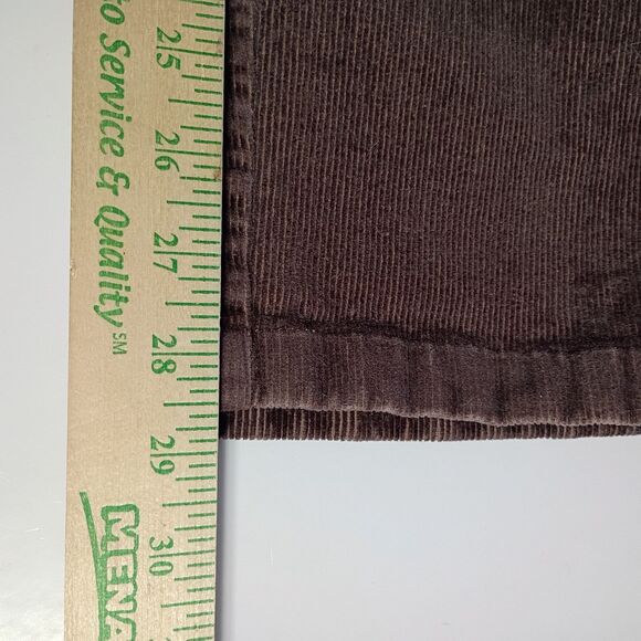 LL Bean Women's Chocolate Brown Corduroy Pants Elastic Waist 18 Tall Academia - Picture 7 of 8
